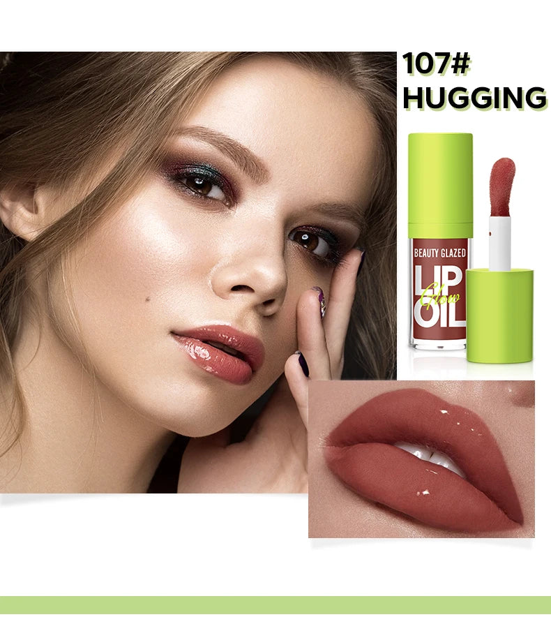 Moisturizing Candy Lip Gloss - Pearlescent Lustrous Mirror Nude Lip Stain with Natural Lip Oil