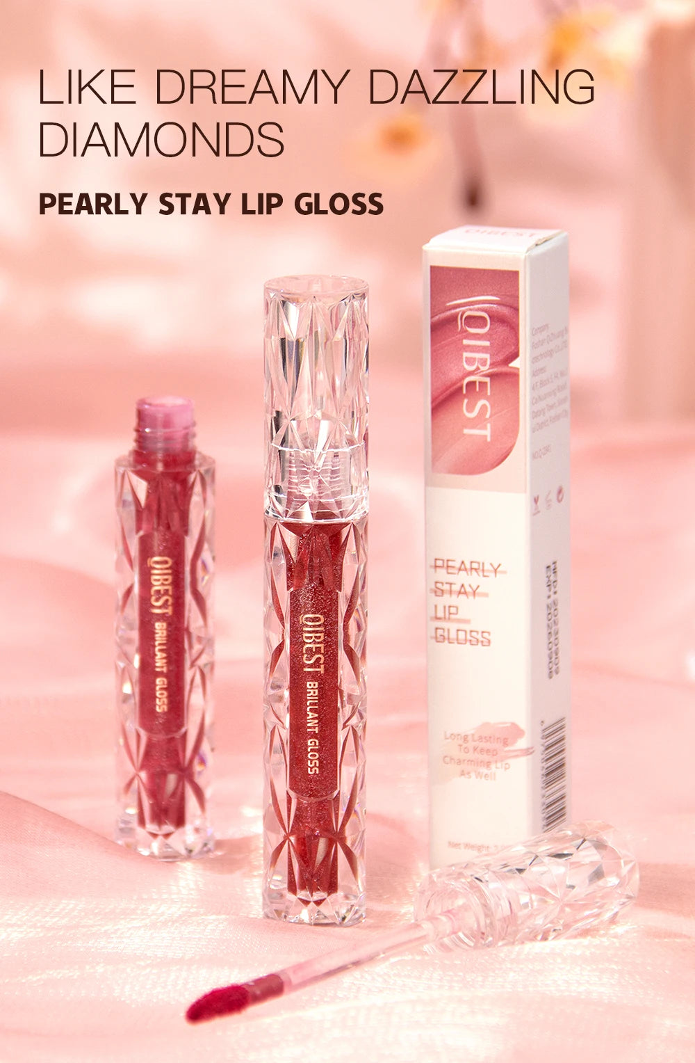 Diamond Shiny Lip Gloss Moisturizing Long Lasting Waterproof Glitter Lipstick Lips Makeup Crystal Lip Tint Blam Cosmetic