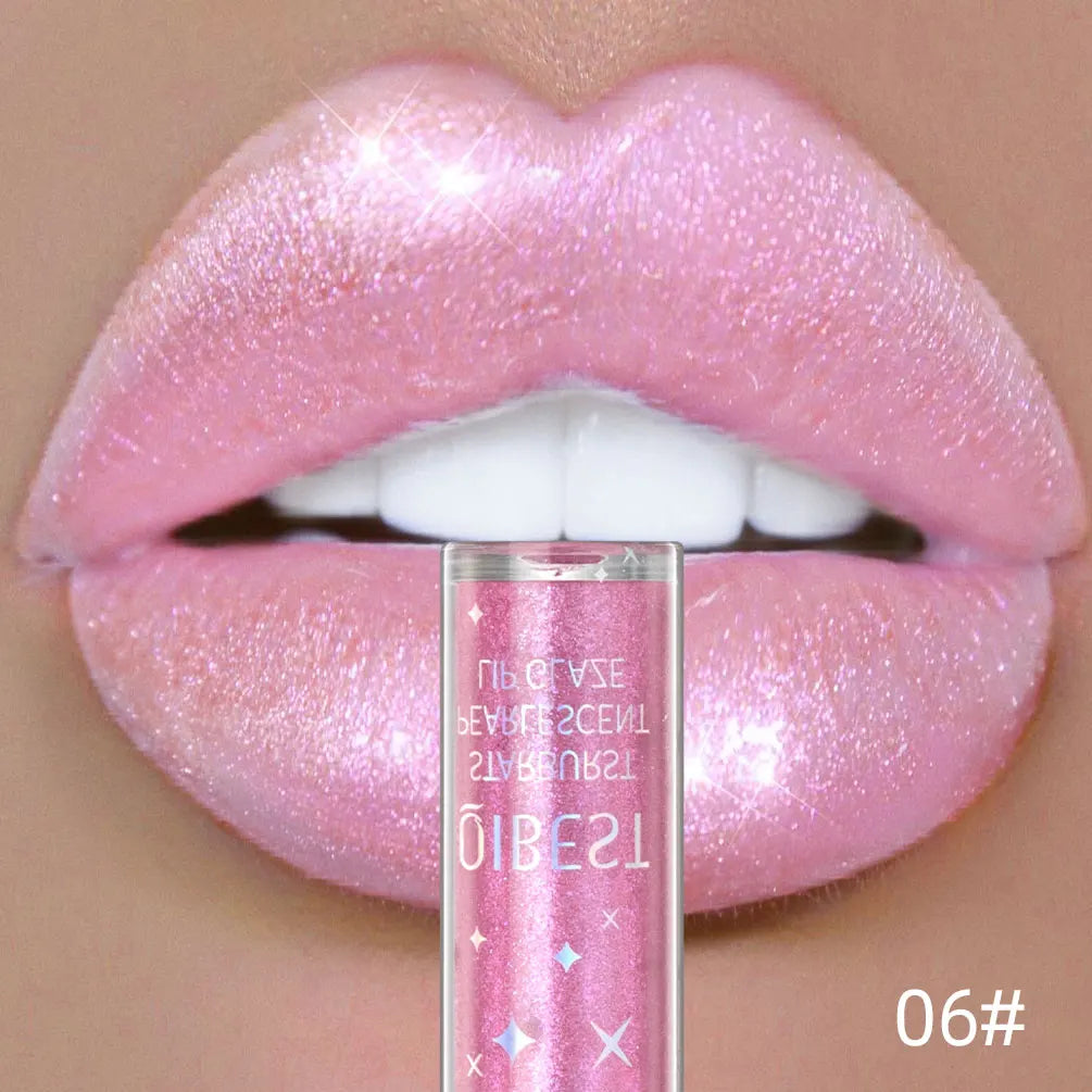 Diamond Shiny Lip Gloss Moisturizing Long Lasting Waterproof Glitter Lipstick Lips Makeup Crystal Lip Tint Blam Cosmetic