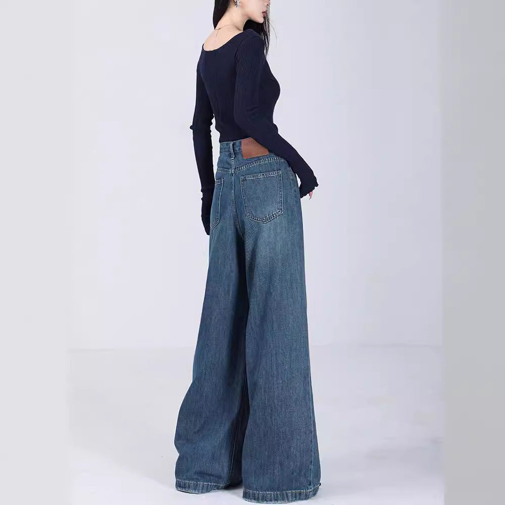 Loose Jeans Straight Mopping Pants