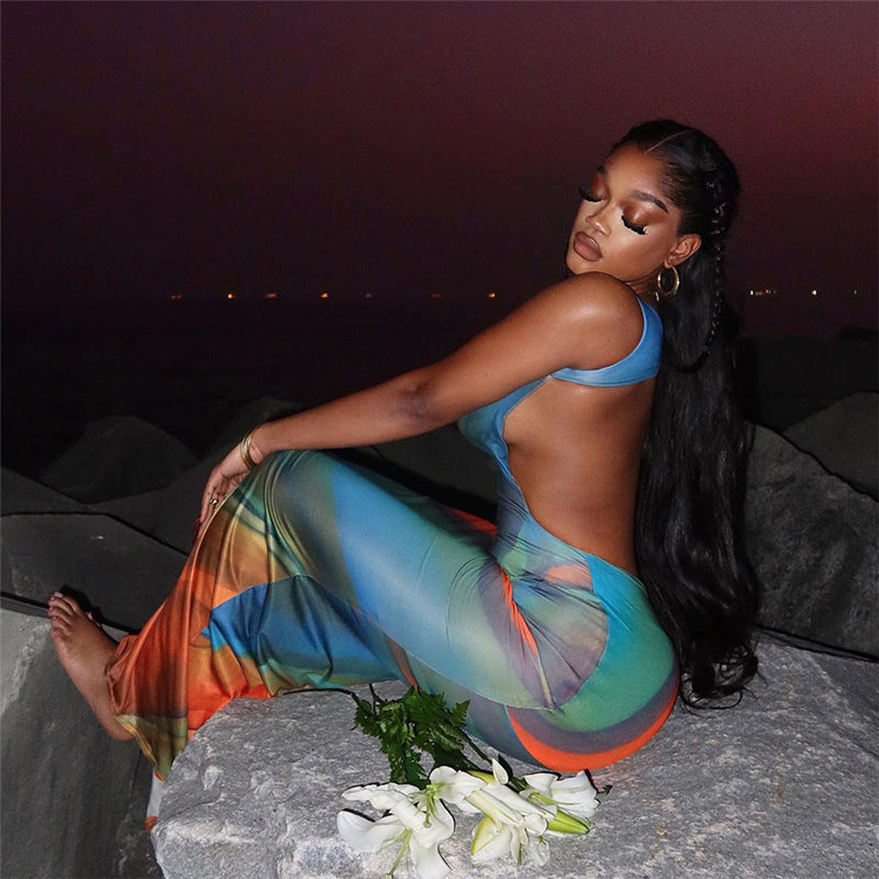 Sleeveless Backless Sheath Dress