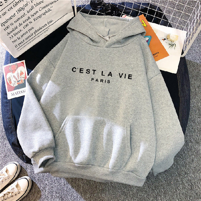Loose Hooded Cest La Vie Paris Hoodie