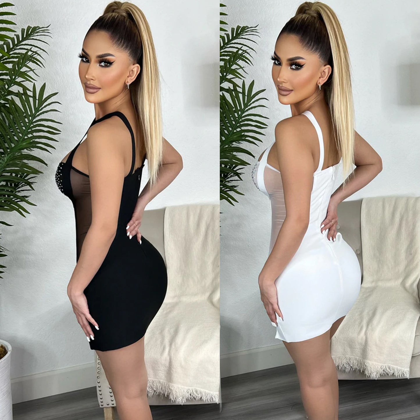 Sling Hot Drilling Nightclub Dress